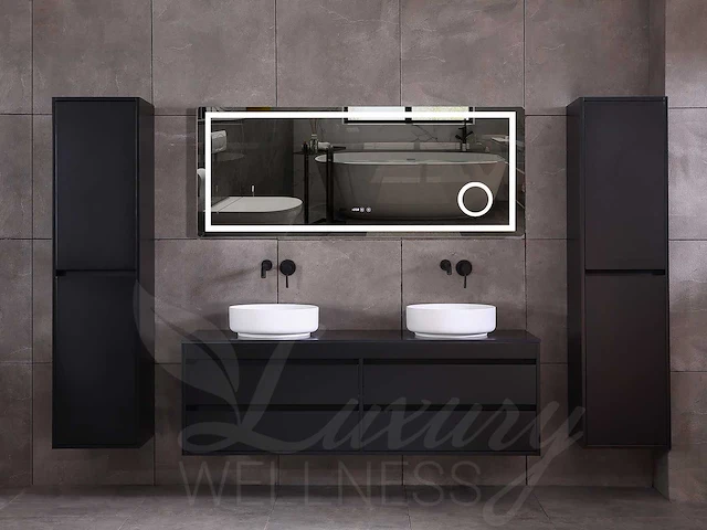 Mawialux mat zwart badkamermeubel 160cm (diverse opstellingen) - afbeelding 47 van  71