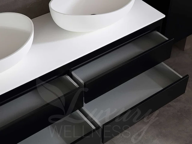 Mawialux mat zwart badkamermeubel 160cm (diverse opstellingen) - afbeelding 51 van  71