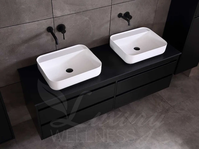 Mawialux mat zwart badkamermeubel 160cm (diverse opstellingen) - afbeelding 57 van  71