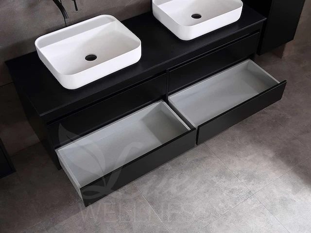 Mawialux mat zwart badkamermeubel 160cm (diverse opstellingen) - afbeelding 58 van  71