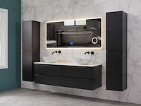 Mawialux mat zwart badkamermeubel 160cm (diverse opstellingen) - afbeelding 15 van  71