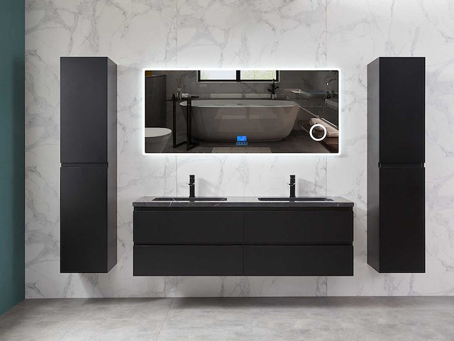 Mawialux mat zwart badkamermeubel 160cm (diverse opstellingen) - afbeelding 12 van  71