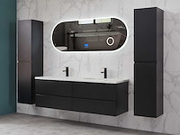 Mawialux mat zwart badkamermeubel 160cm (diverse opstellingen) - afbeelding 33 van  71