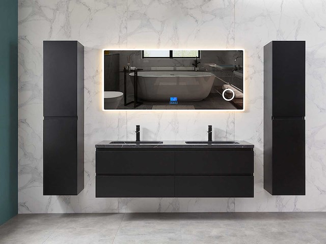 Mawialux mat zwart badkamermeubel 160cm (diverse opstellingen) - afbeelding 23 van  71