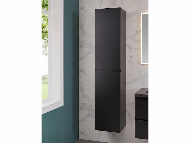 Mawialux mat zwart badkamermeubel 160cm (met marmer wasbak) - afbeelding 4 van  71