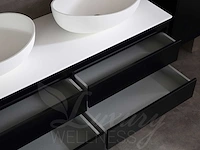 Mawialux mat zwart badkamermeubel 160cm (met marmer wasbak) - afbeelding 51 van  71