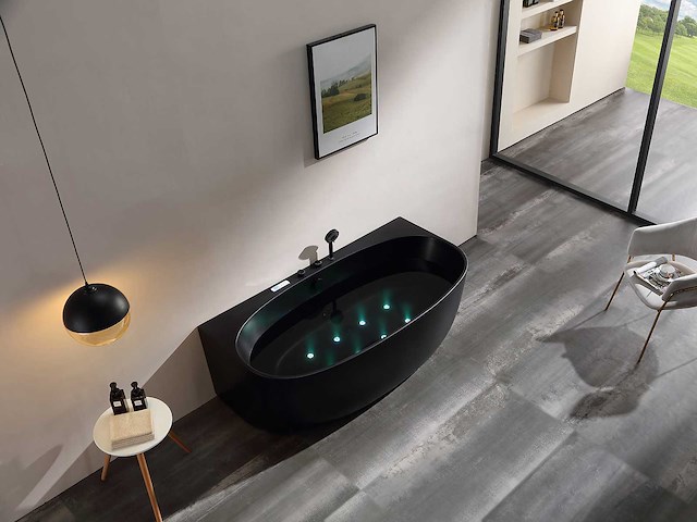 Mawialux opbouw massagebad - ballo - mat zwart - afbeelding 7 van  14