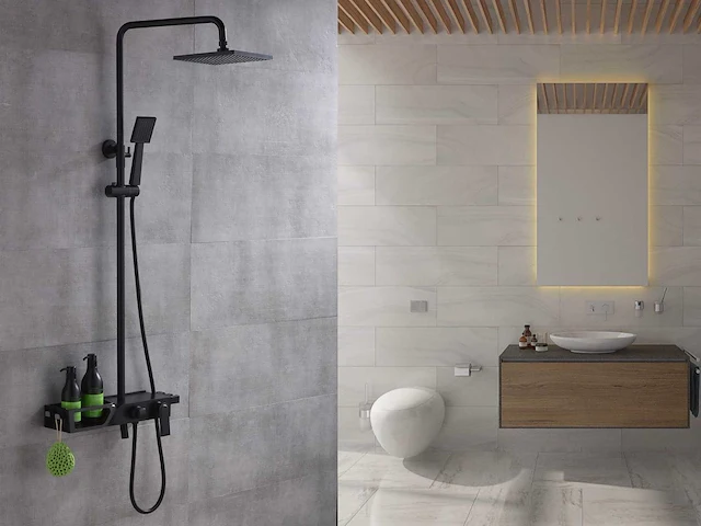 Mawialux opbouw regendouche mat zwart - afbeelding 2 van  9