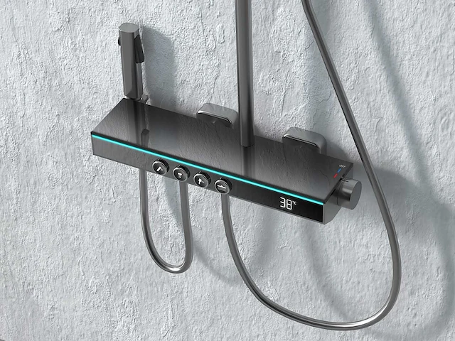 Mawialux opbouw regendoucheset - digitaal display - gunmetal grey of mat wit keuze - afbeelding 3 van  17
