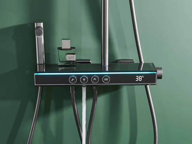 Mawialux opbouw regendoucheset - digitaal display - gunmetal grey of mat wit keuze - afbeelding 4 van  17