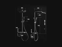 Mawialux opbouw regendoucheset - digitaal display - gunmetal grey of mat wit keuze - afbeelding 8 van  17