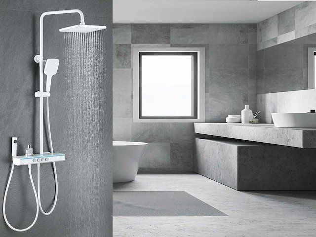 Mawialux opbouw regendoucheset - digitaal display - gunmetal grey of mat wit keuze - afbeelding 16 van  17