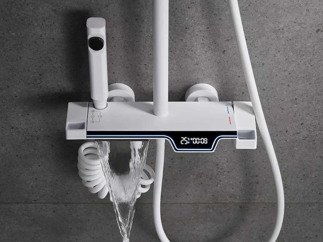 Mawialux opbouw regendoucheset - digitaal display - gunmetal grey of mat wit keuze - afbeelding 5 van  9