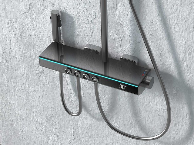 Mawialux opbouw regendoucheset - digitaal display - gunmetal grey of mat wit keuze - afbeelding 3 van  17