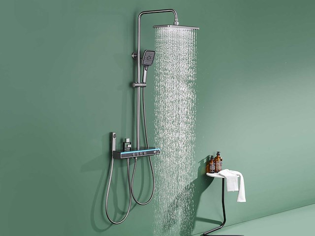 Mawialux opbouw regendoucheset - digitaal display - gunmetal grey of mat wit keuze - afbeelding 5 van  17