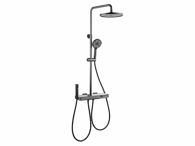 Mawialux opbouw regendoucheset - digitaal display - gunmetal grey - afbeelding 1 van  8