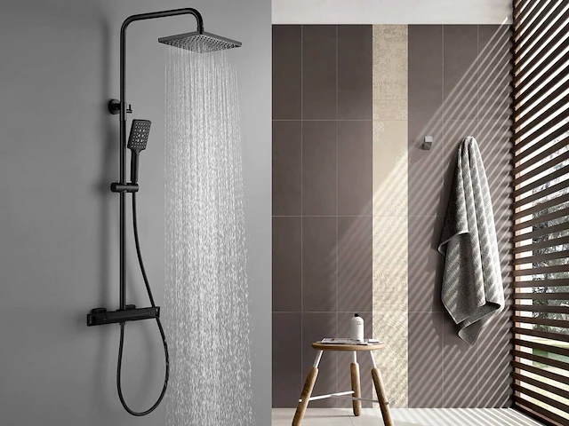 Mawialux opbouw thermostaatdouche mat zwart - afbeelding 3 van  10