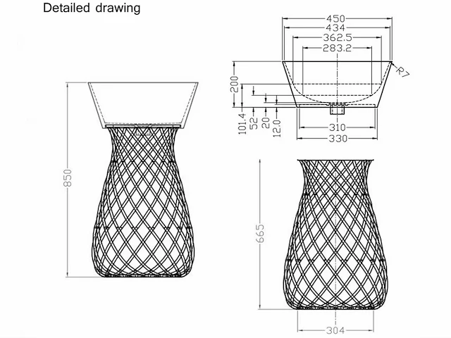 Mawialux solid surface staande wasbak - sophie - afbeelding 4 van  4