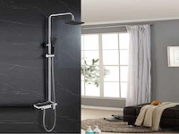 Mawialux thermostatisch opbouw regendoucheset - chroom met mat zwart - afbeelding 5 van  12