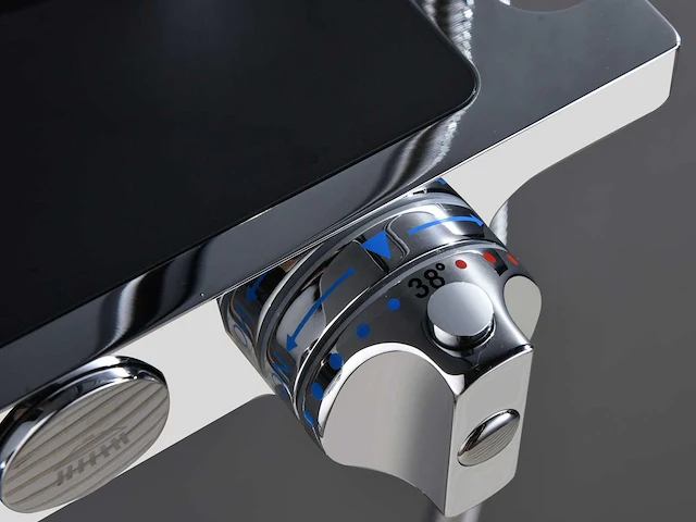 Mawialux thermostatisch opbouw regendoucheset - chroom met mat zwart - afbeelding 8 van  12