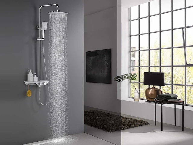 Mawialux thermostatisch opbouw regendoucheset - chroom met wit - afbeelding 23 van  29