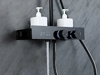 Mawialux thermostatisch opbouw regendoucheset - digitaal display - mat zwart - afbeelding 3 van  6