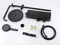 Mawialux thermostatisch opbouw regendoucheset - digitaal display - mat zwart - afbeelding 4 van  6