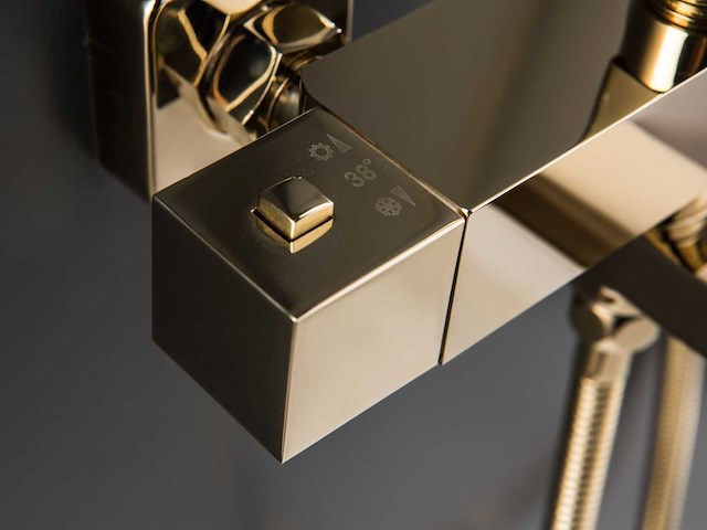 Mawialux thermostatisch opbouw regendoucheset - geborsteld goud - afbeelding 5 van  7