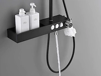 Mawialux thermostatisch opbouw regendoucheset - mat zwart met chroom bediening - afbeelding 6 van  10