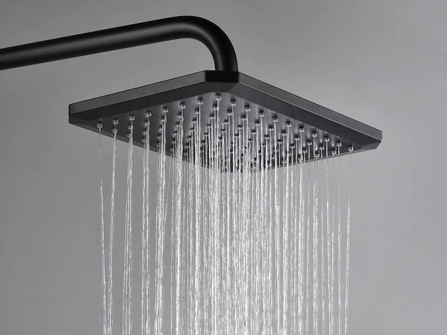 Mawialux thermostatisch opbouw regendoucheset - mat zwart met chroom bediening - afbeelding 7 van  10