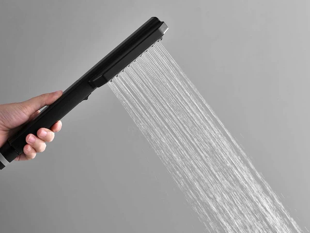 Mawialux thermostatisch opbouw regendoucheset - mat zwart met chroom bediening - afbeelding 8 van  10