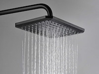 Mawialux thermostatisch opbouw regendoucheset - mat zwart met chroom bediening - afbeelding 7 van  10