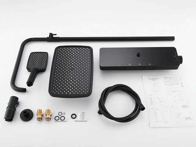 Mawialux thermostatisch opbouw regendoucheset - mat zwart - afbeelding 3 van  8