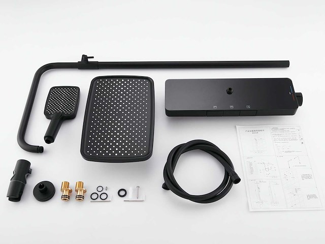 Mawialux thermostatisch opbouw regendoucheset - mat zwart - afbeelding 3 van  8