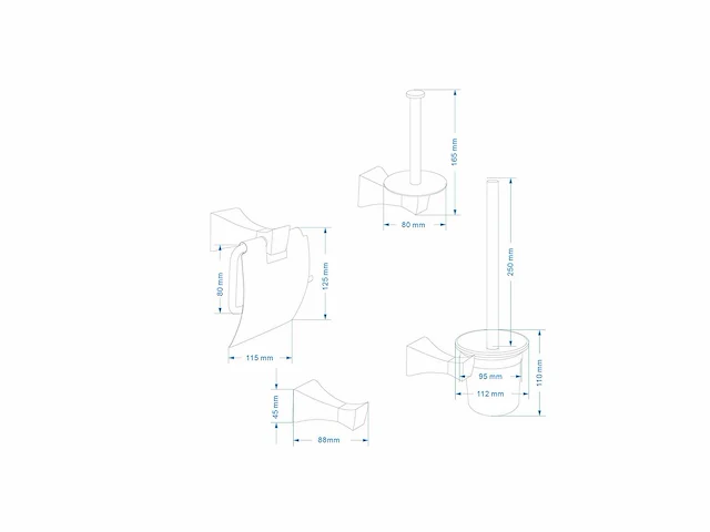 Mawialux toilet accessoire set - geborsteld goud - 4 delig - afbeelding 17 van  25