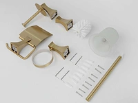 Mawialux toilet accessoire set - geborsteld goud - 4 delig - afbeelding 12 van  25