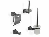 Mawialux toilet accessoire set - gunmetal grey - 4 delig - afbeelding 1 van  25