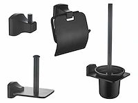 Mawialux toilet accessoire set - mat zwart - 4 delig - afbeelding 1 van  7