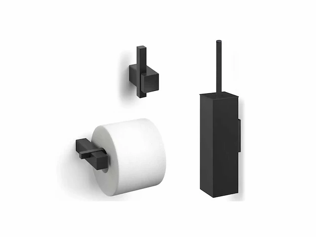 Mawialux toilet accessoire set - mat zwart - afbeelding 1 van  7