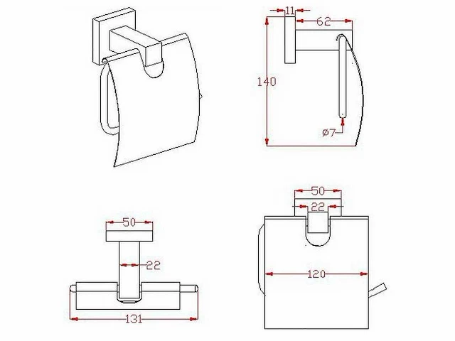 Mawialux toilet accessoire set geborsteld goud - afbeelding 5 van  8