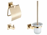 Mawialux toilet accessoire set geborsteld goud - afbeelding 1 van  8