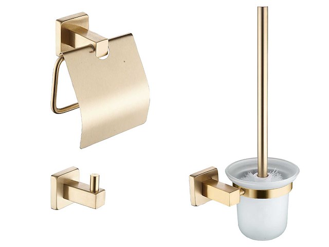 Mawialux toilet accessoire set geborsteld goud - afbeelding 1 van  8