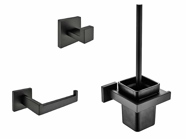 Mawialux toilet accessoire set mat zwart - afbeelding 1 van  2