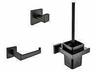 Mawialux toilet accessoire set mat zwart - afbeelding 1 van  2