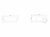 Mawialux vrijstaand acryl bad - keuze uit 3 kleuren - afbeelding 3 van  12