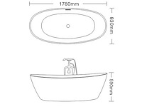 Mawialux vrijstaand acryl bad - keuze uit 3 kleuren - afbeelding 5 van  6