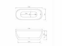 Mawialux vrijstaand acryl bad - mat wit - afbeelding 3 van  4