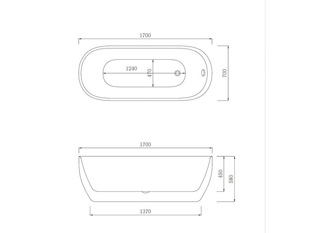 Mawialux vrijstaand acryl bad - mat wit - afbeelding 3 van  4