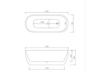 Mawialux vrijstaand acryl bad - mat wit - afbeelding 3 van  4