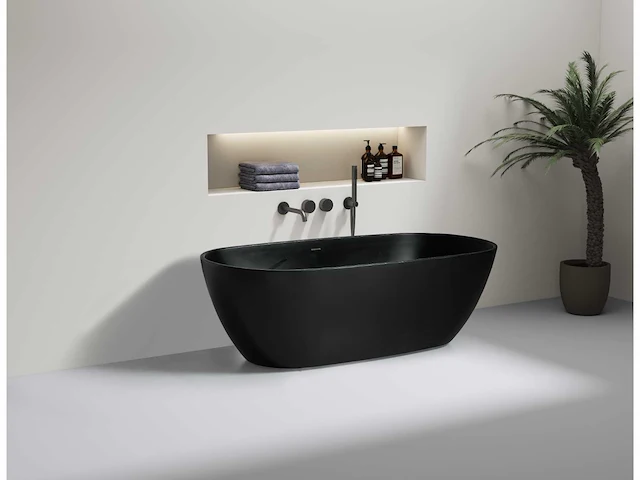 Mawialux vrijstaand acryl bad - mat zwart - afbeelding 3 van  5